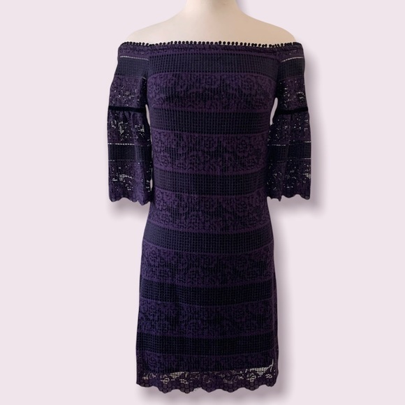 White House Black Market Lace Overlay Dress XS - Picture 1 of 5